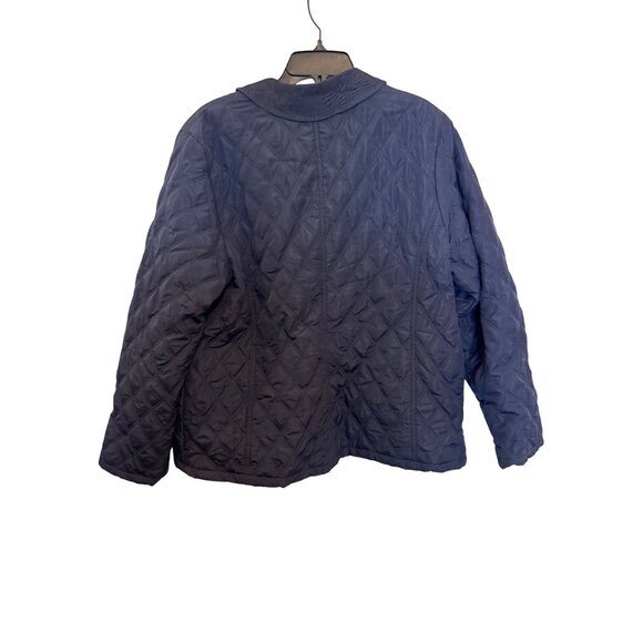 Croft & Barrow Womens Quilted Button-Up Jacket XL Navy Lightweight Polyester - Picture 6 of 8